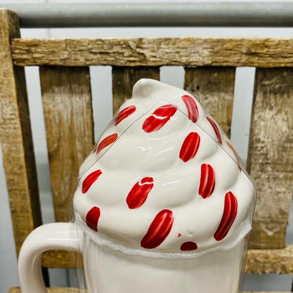 Rae Dunn HOT COCOA mug with whip cream topper - Picture 5 of 9